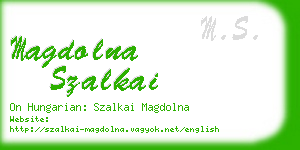 magdolna szalkai business card